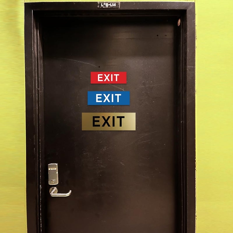 All Quality Basic Exit Wall or Door Sign - Simple & Clear To Ensure Safety | Easy to Install - Brushed Gold - Medium (1 Pack) - Image 5